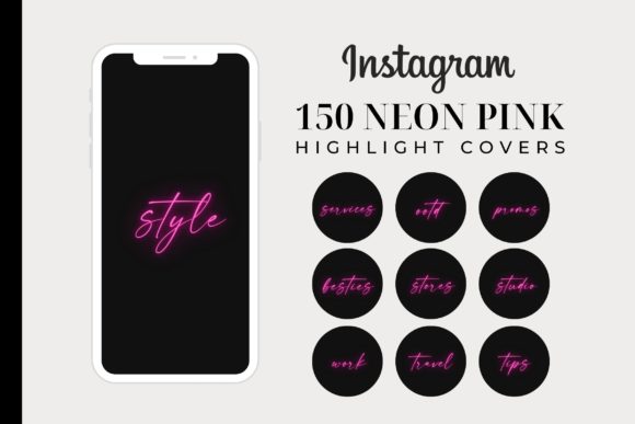150 Neon Pink Instagram Highlight Covers for a Bold Profile