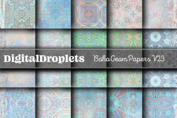 Boho Geom Papers Vol. 23: Textured Patterns for Modern Projects