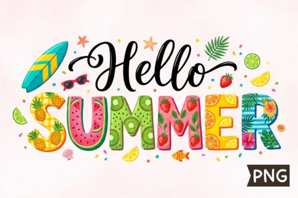 Hello Summer Fruit Lettering Design: A Burst of Creative Energy