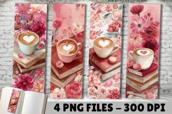 The Cozy Charm of the Pink Floral Coffee Heart Book Bookmark