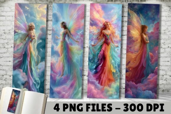 Unleash Whimsy: The Fantasy Rainbow Fairy Angel Bookmark Set
